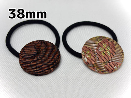 畳縁くるみボタンの和風ヘアゴム|Tatami-Beri Hair Tie(38mm/27mm)