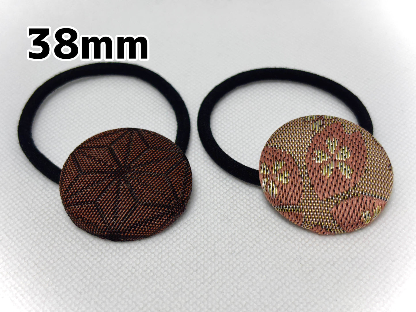 畳縁くるみボタンの和風ヘアゴム｜Tatami-Beri Hair Tie（38mm／27mm）