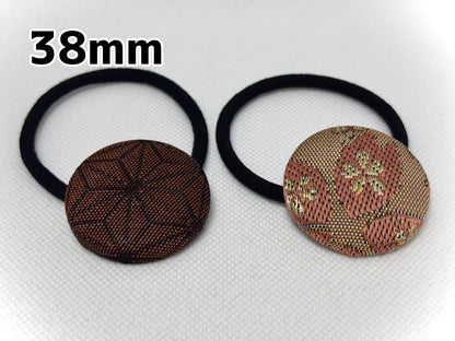 畳縁くるみボタンの和風ヘアゴム｜Tatami-Beri Hair Tie（38mm／27mm）